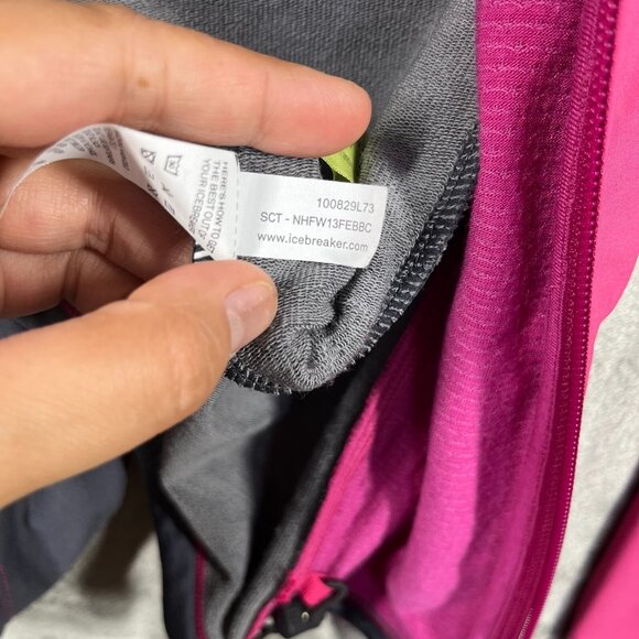Icebreaker GT Merino Jacket Women's Large Pink Full Zip Lightweight Outerwear - Picture 12 of 13